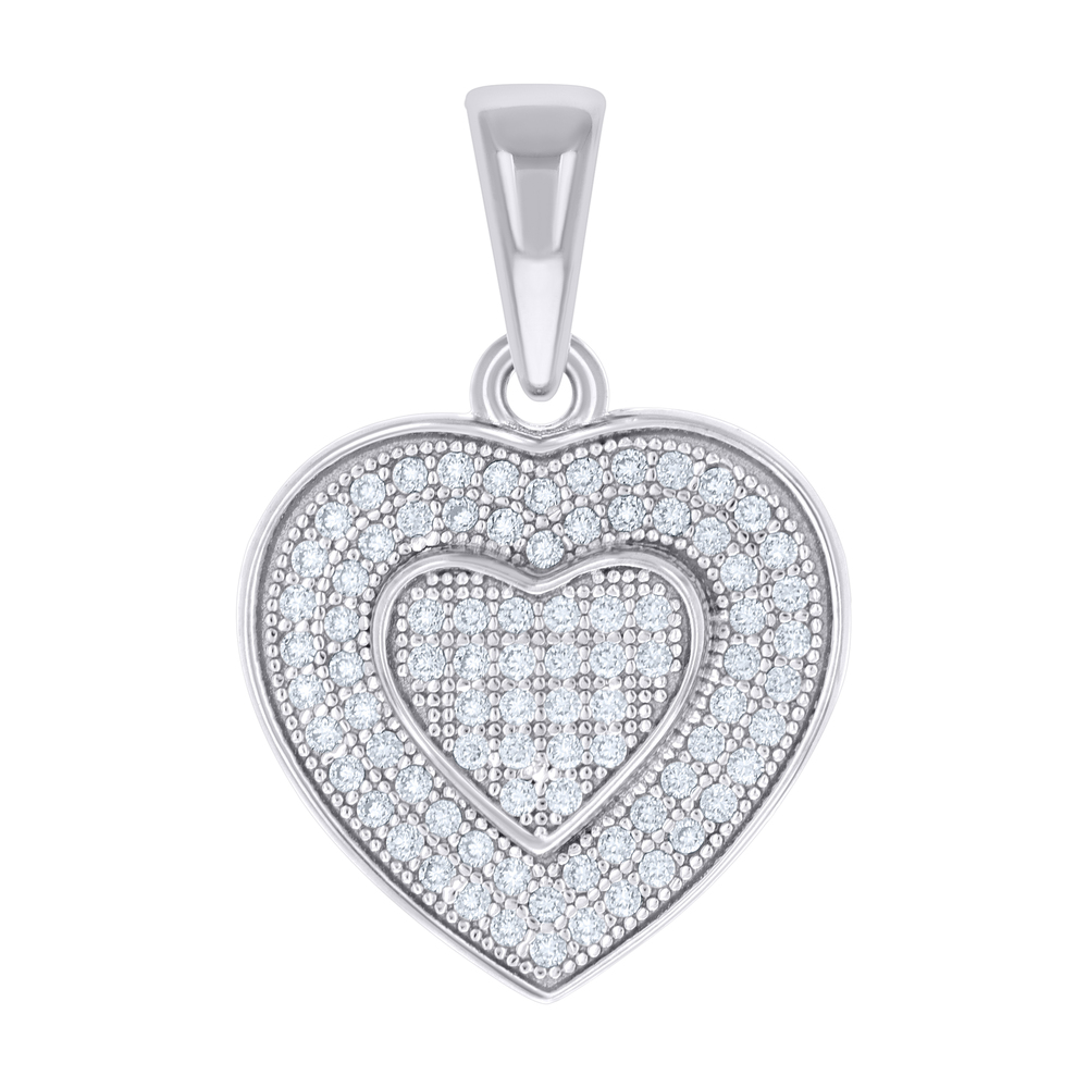 925 Sterling Silver Womens 0.35ct Moissanite Heart Pendant
